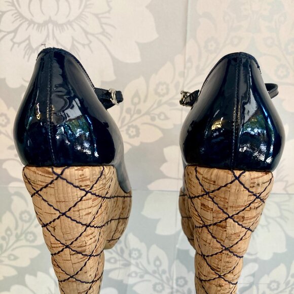 Chanel Patent Leather Cork Wedge  - Size 36 - Picture 4 of 6